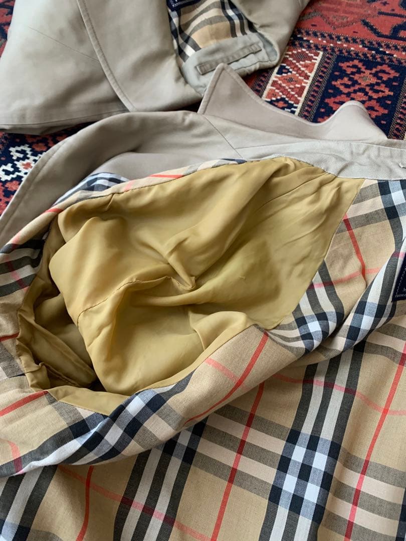 英国製 80s〜 バーバリー ステンカラーコート コットン ノバチェック メンズ