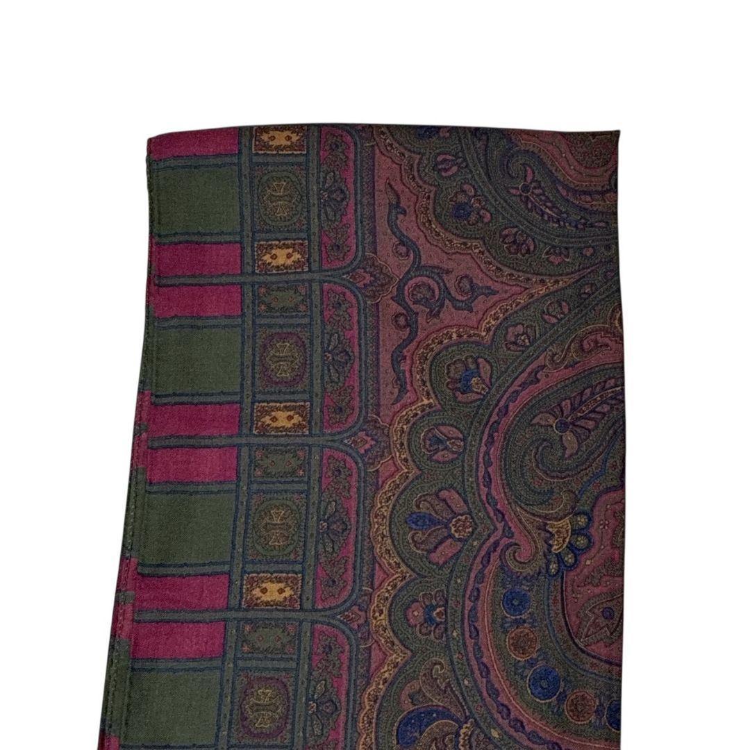 極美品✨ETRO エトロ シルク混 大判ストール スカーフ イタリア ペイズリー