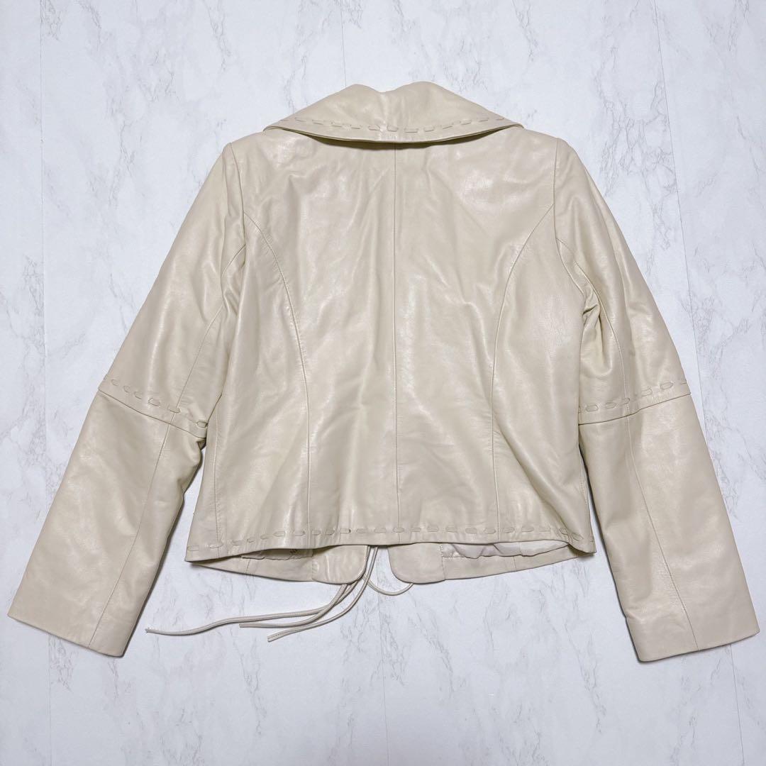 BALMAIN ラムレザー　ジャケット　アイボリー