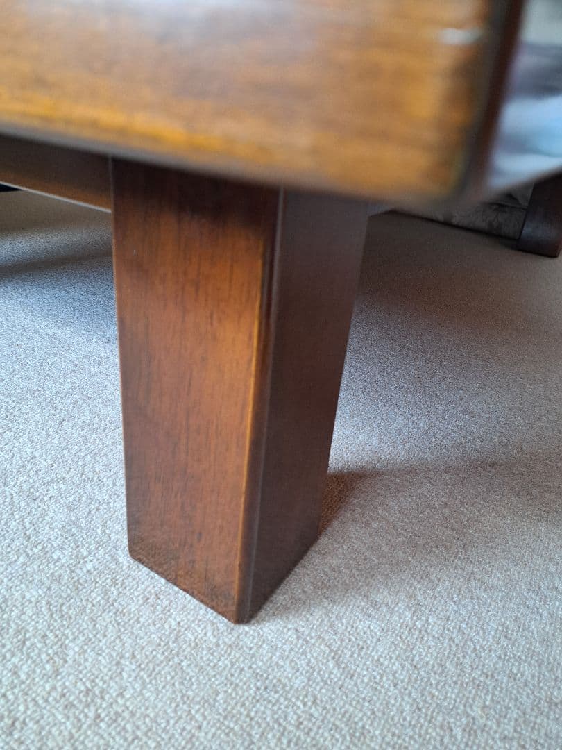 2回使用　木製座卓 光沢仕上げ 茶色