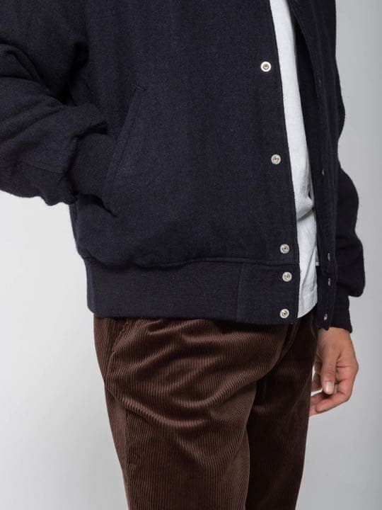 nanamica OOALスタジアムジャケット ウールリネンダークネイビー