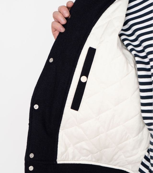 nanamica OOALスタジアムジャケット ウールリネンダークネイビー