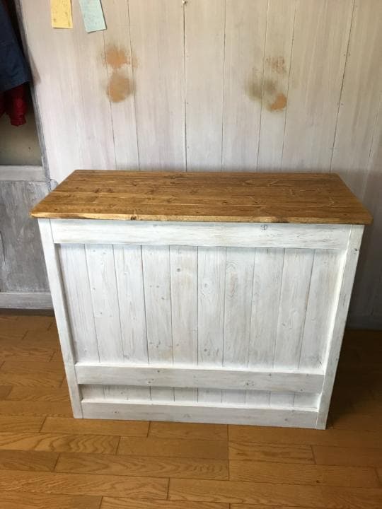 受注製作☆ホワイトシャビーカウンターテーブル【1200】カントリー調☆