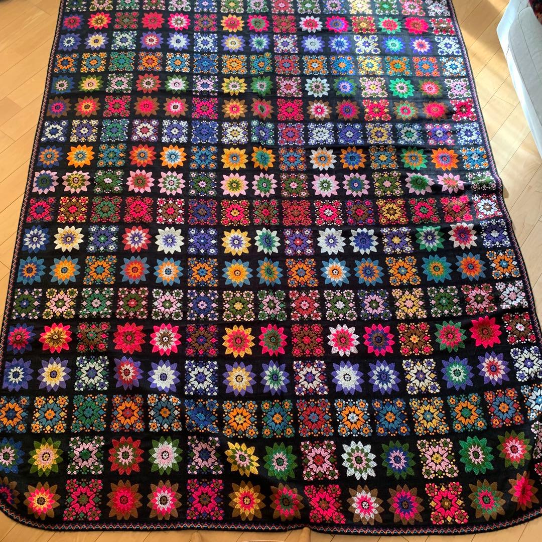 ビンテージ スペイン ゴブラン カラフル ベッドスプレッド マルチカバー 西川