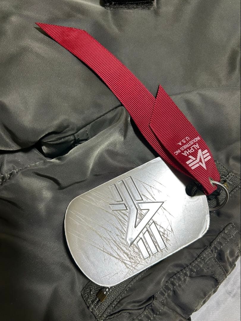 ALPHA MA-1 フライトジャケット エンブレム 刺繍 Lサイズ カーキ