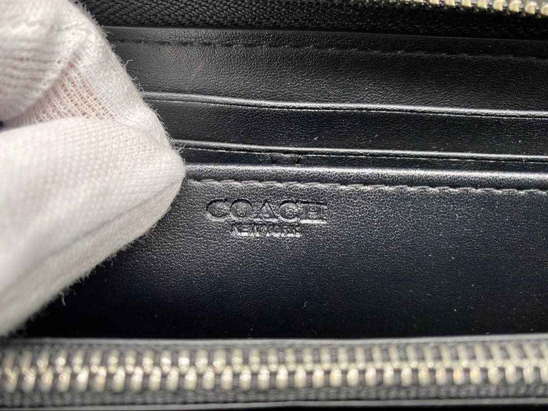 ★【美品】コーチ 長財布 シグネチャー アコーディオン F58113 BLK