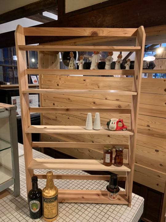 スパイスラックワイドタイプ幅60cm高さ約97bm奥行11cm.ウォールシェルフ