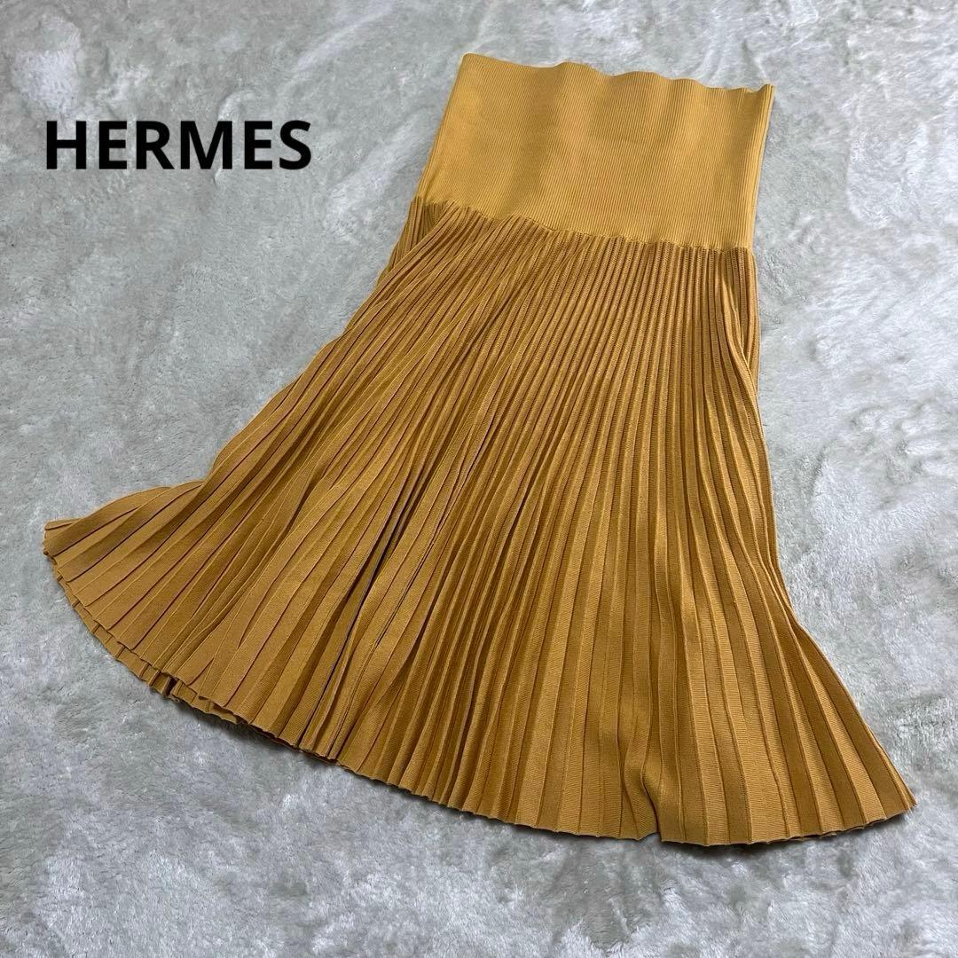 ピッキー　　リブニット　スカート　コットン、シルク