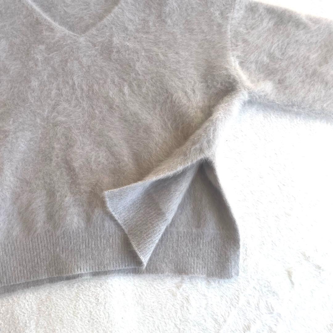 極美品✨jinesフォックス カシミヤ シャギー ニット 38 グレージュ