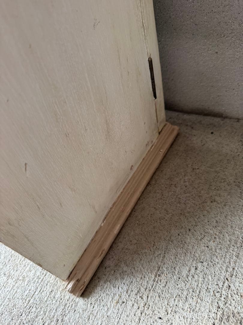 フランス　アンティーク　ガラスキャビネット　吊り棚　シャビー