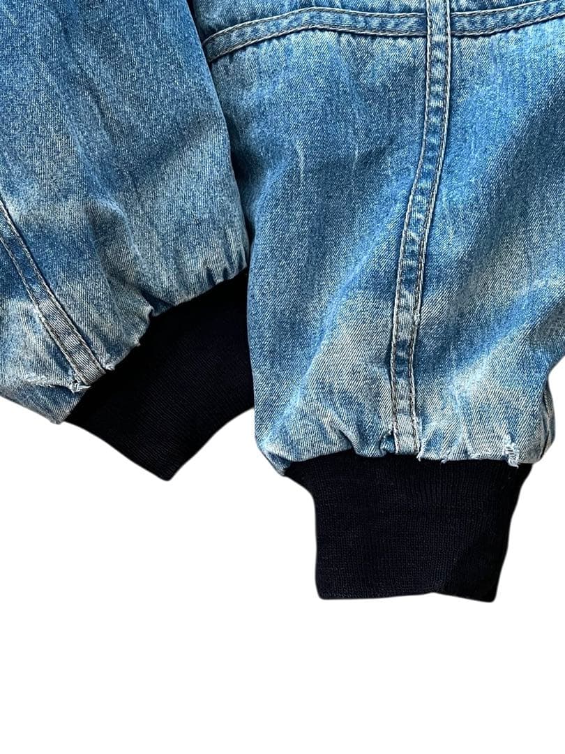 90's J Galleryジェイギャラリー襟ボアデニム地図柄ジャケットM