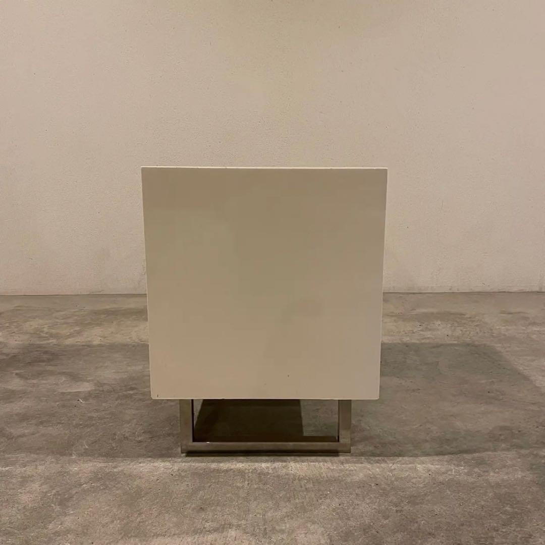 サイドテーブル・ナイトテーブル・ローテーブル Mid Century Used White Chest Box