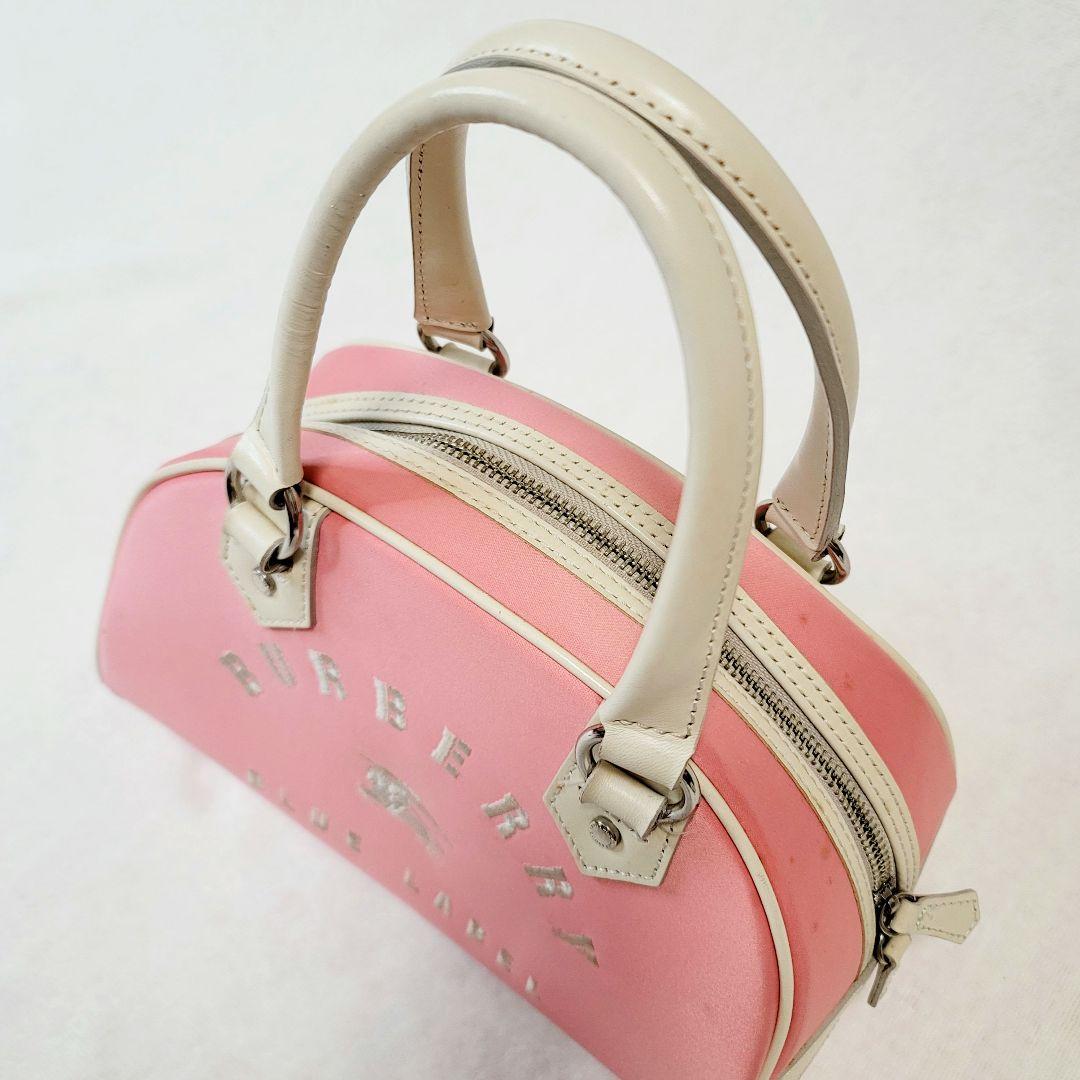 レア美品☆BURBERRYバーバリーホースロゴ刺繍 ミニボストンバッグ Y2K