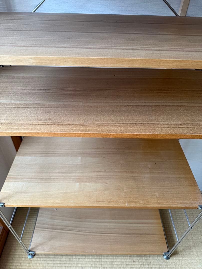 サカナ※送料込み※無印良品 ステンレスユニットシェルフ オーク材棚セット