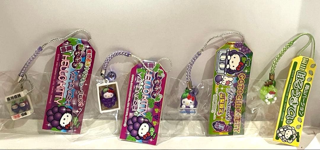 ハローキティ 根付 ストラップ　ぶどうシリーズ 4種