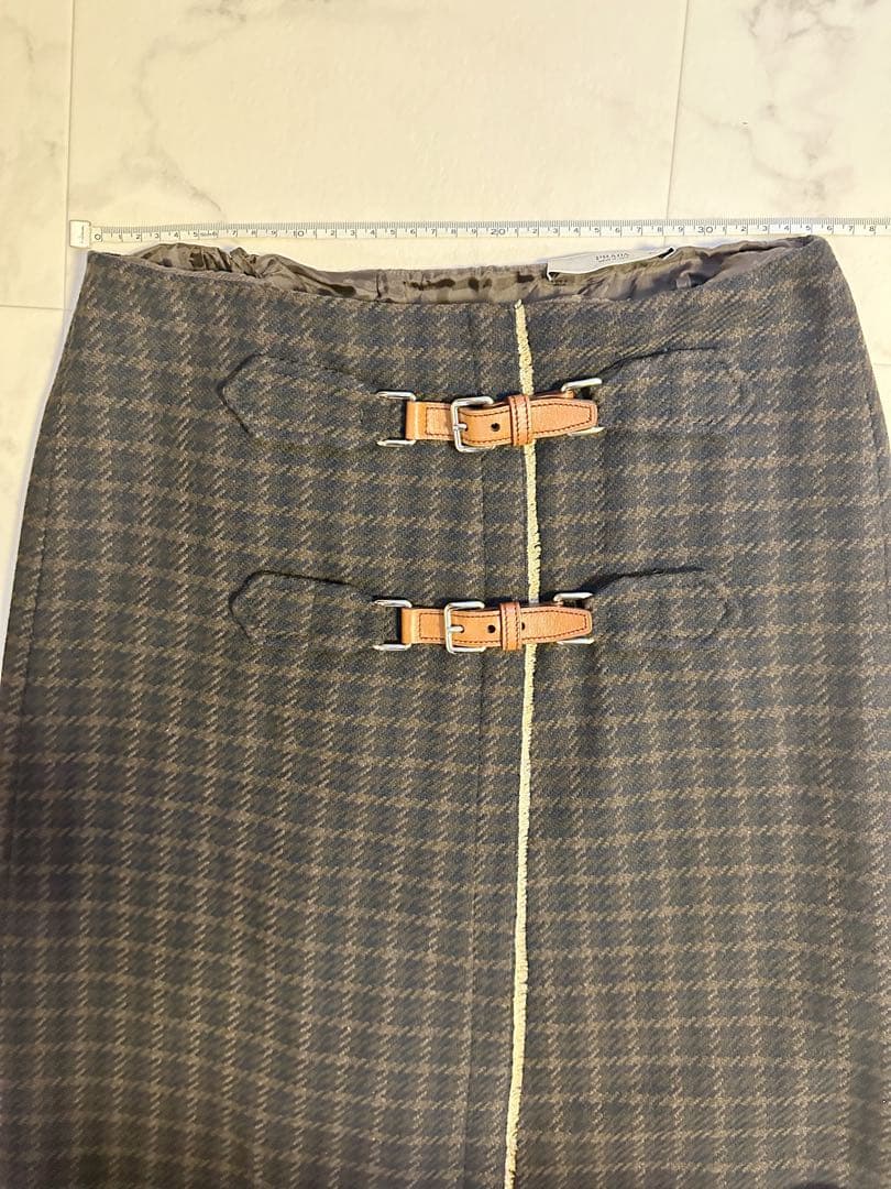 最終価格 PRADA プラダ スカート チェック トラッド 40 L
