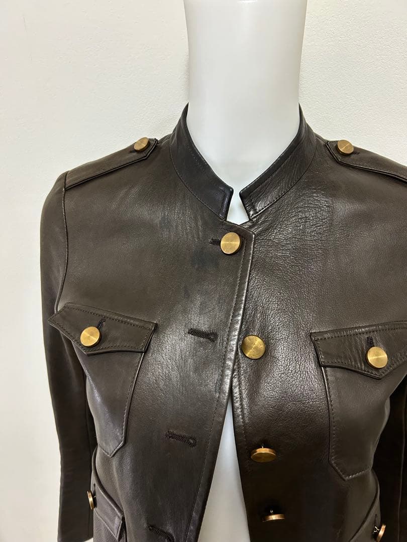 GUCCI ヴィンテージ ショートスリーブ レザージャケット トムフォード期