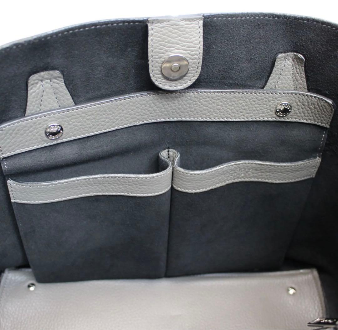 TOD’S トッズ トートバッグ ジョイ グレー レザー A4大容量ユニセックス