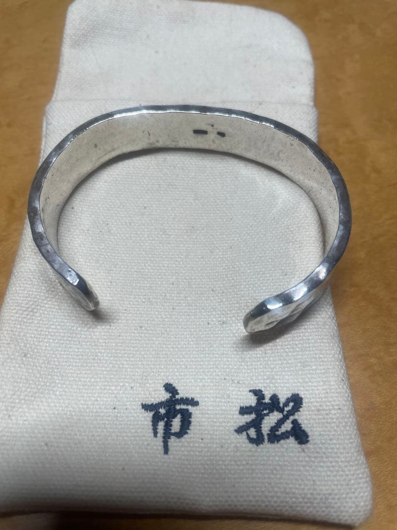 値下げ　市松 シルバー バングル ブレスレット Silver 980