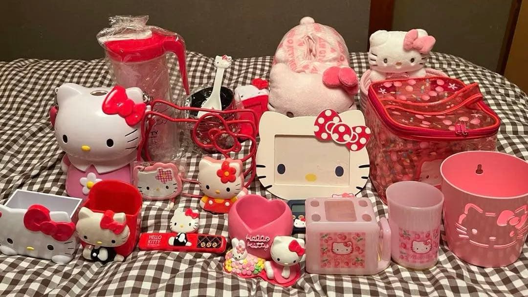 キティ　レア　レトロ　カオハナ　平成　小物入れ　磁石　歯ブラシ　まな板　スタンド