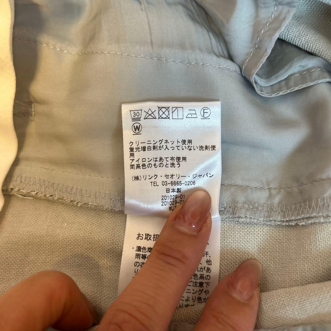 theory セオリー　グレージュ　サマーパンツスーツ