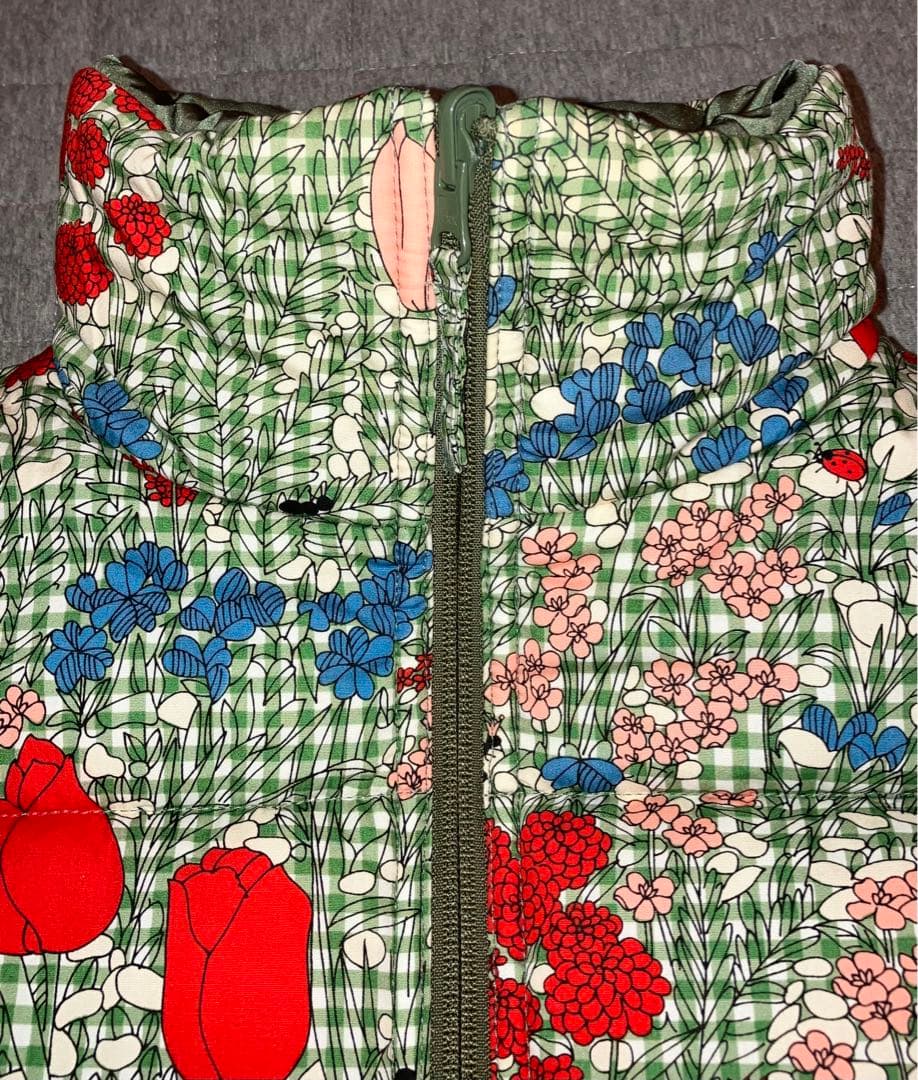 キャシャレル babyjane Cacharel 花柄 リバーシブル 中綿ベスト