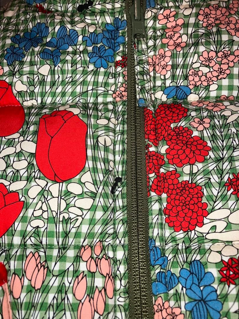 キャシャレル babyjane Cacharel 花柄 リバーシブル 中綿ベスト