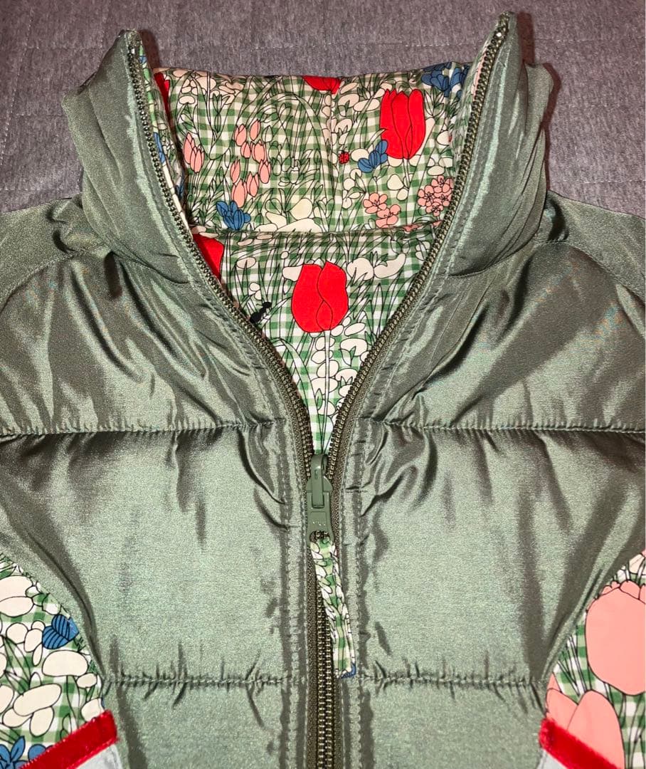 キャシャレル babyjane Cacharel 花柄 リバーシブル 中綿ベスト