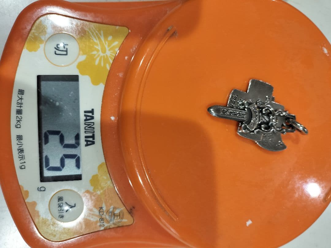 シルバー925 クロス×ダガー デザイン ペンダントトップ 中古