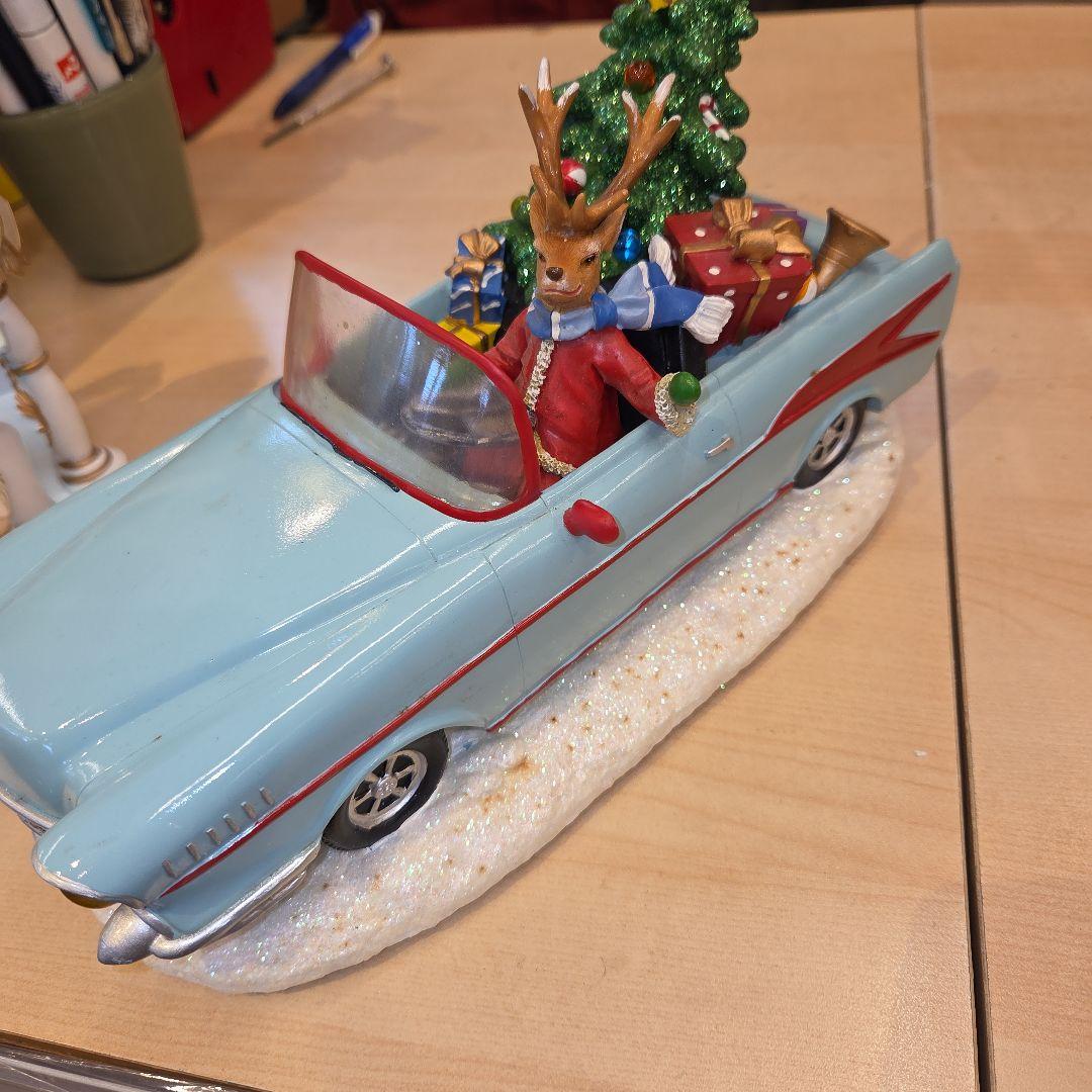 クリスマス トナカイ フィギュア付きオープンカー