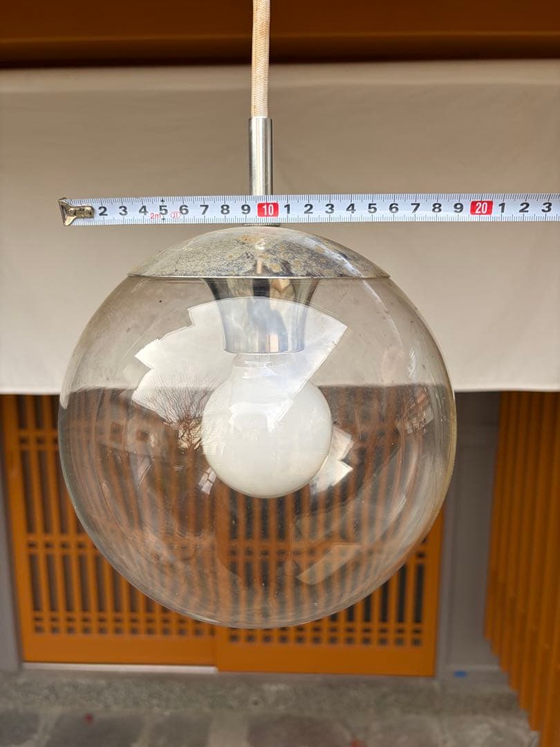 松下電気 ナショナル ガラス球体 ペンダントライト 昭和 モダン 直径20センチ