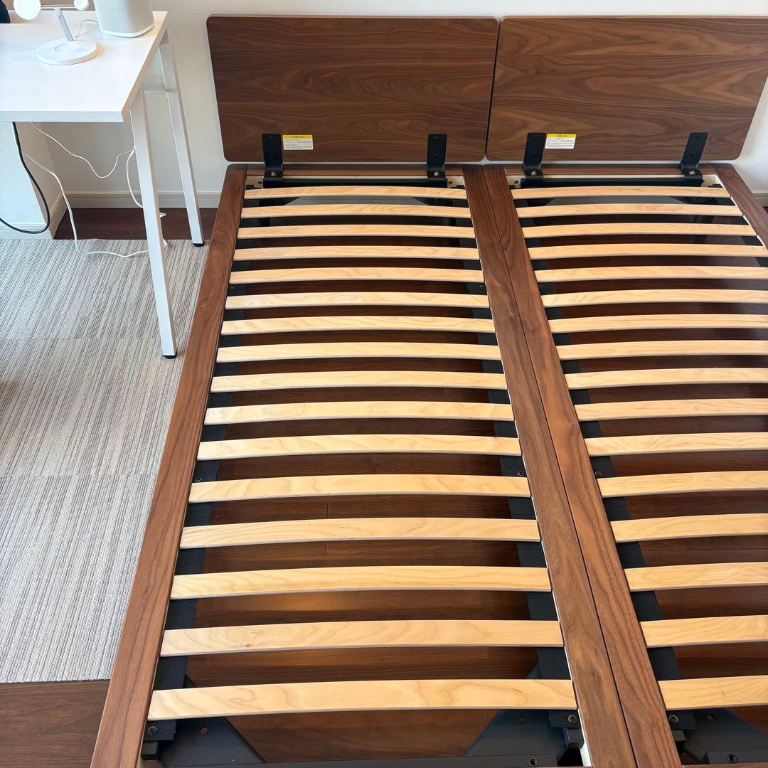 無印良品 ベッドフレーム スモール ウォルナット1