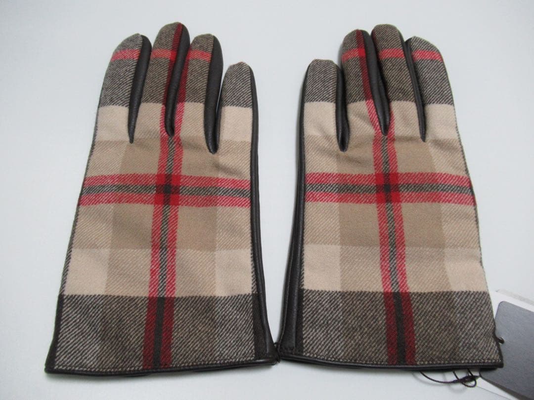 Mackintosh マッキントッシュ 新品！チェック柄カシミヤ鹿革手袋グローブ