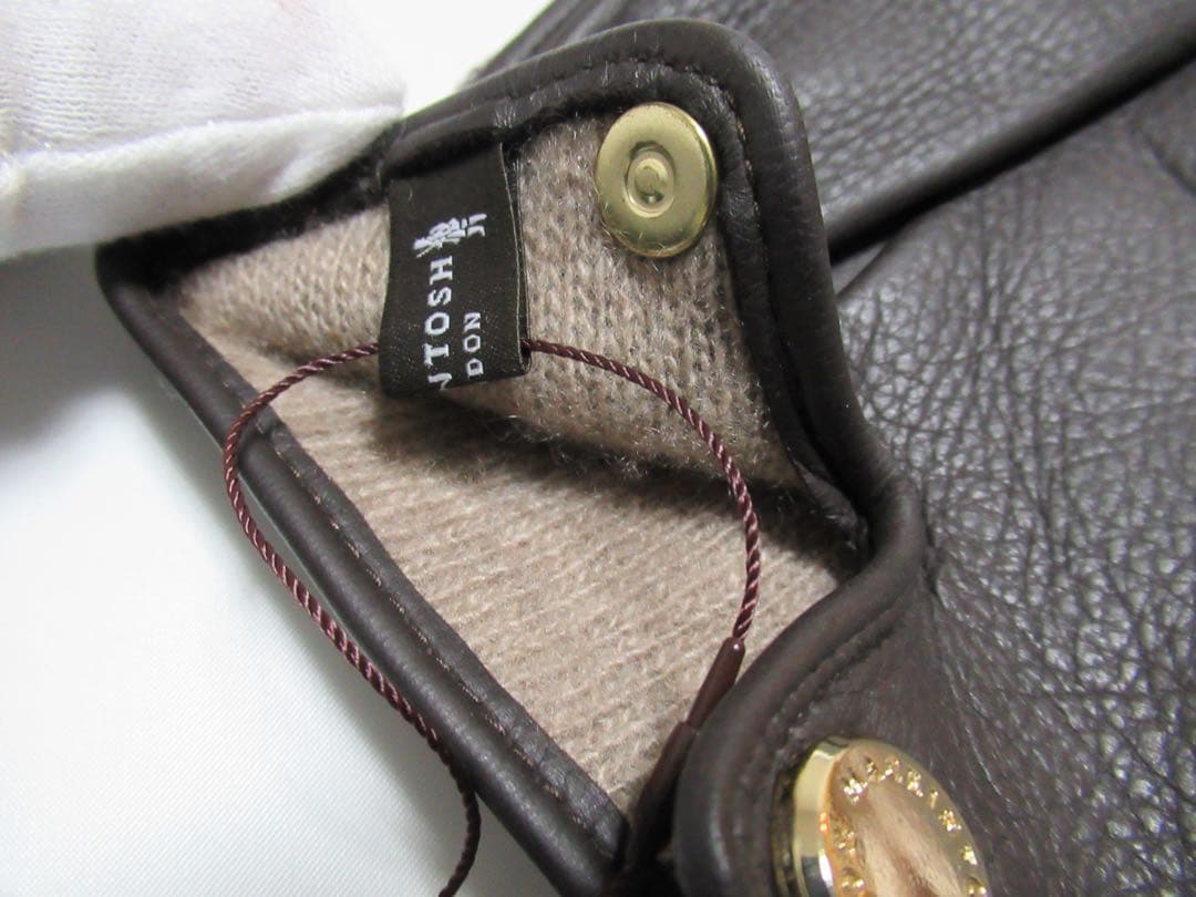 Mackintosh マッキントッシュ 新品！チェック柄カシミヤ鹿革手袋グローブ