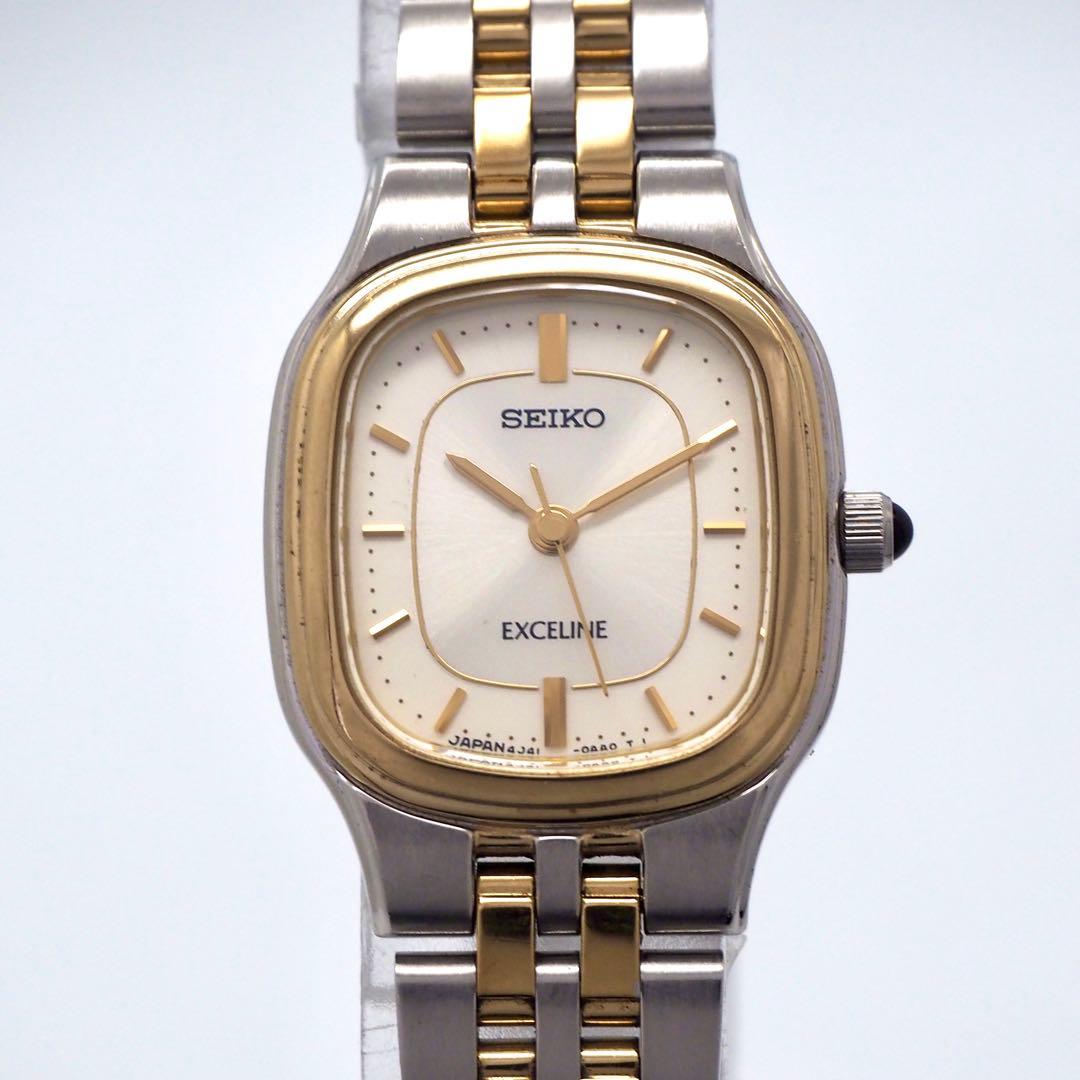 276 SEIKO Exceline レディース 時計 コンビ スクエア　希少