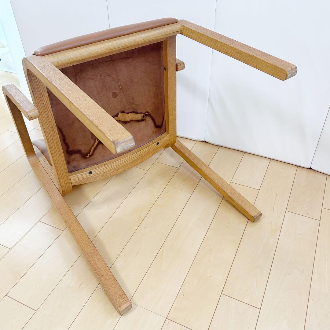 arflex NU 川上元美 オーク イタリア 本革 アームチェア　アンティーク