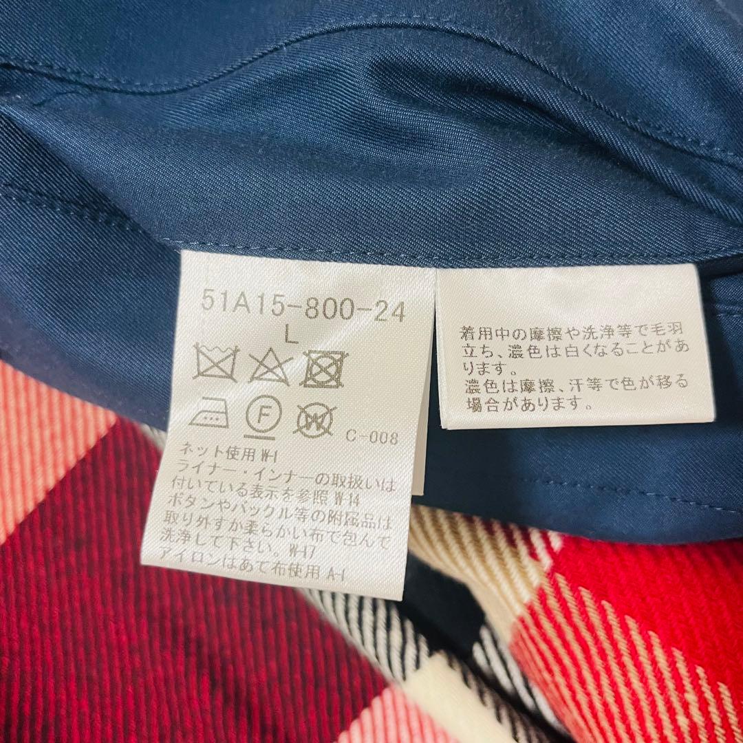 ブラックレーベルクレストブリッジ ノバチェック トレンチコート L紺ステンカラー