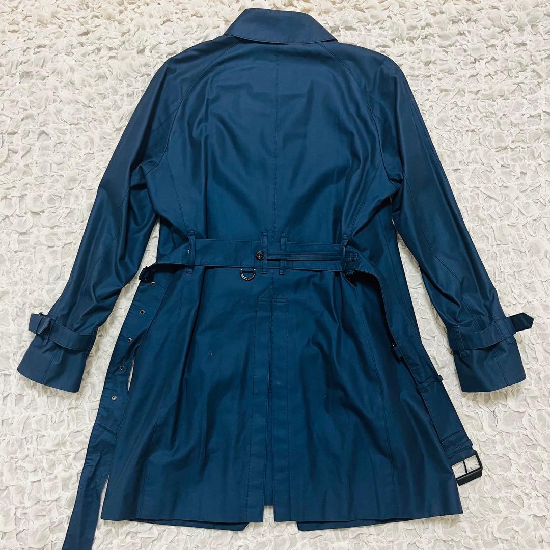 ブラックレーベルクレストブリッジ ノバチェック トレンチコート L紺ステンカラー