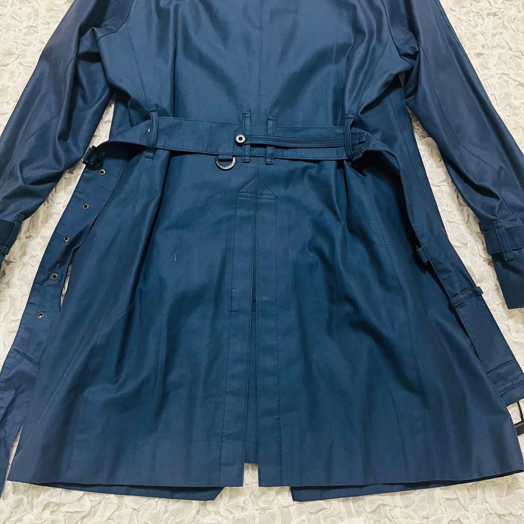 ブラックレーベルクレストブリッジ ノバチェック トレンチコート L紺ステンカラー