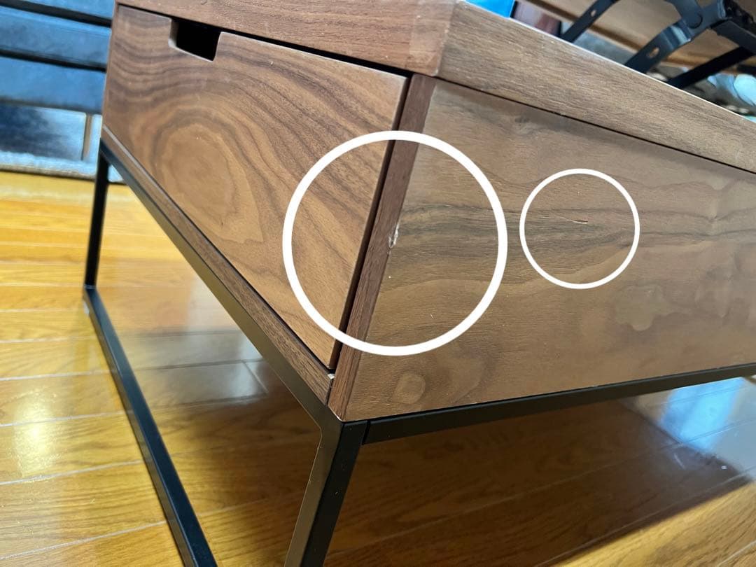 ニトリ　NヒバリMBR センターテーブル リフトアップ式 収納付き