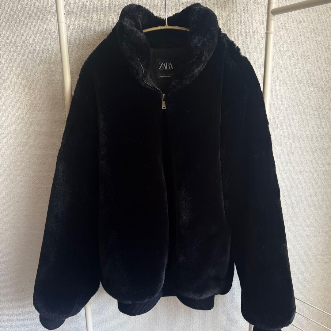 ZARA ザラ フェイクファー ジャケット 黒 防寒 アウター