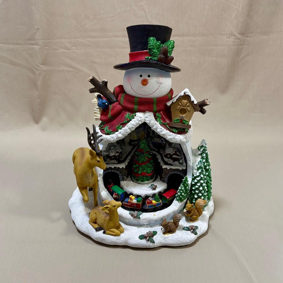 廃番品 コストコ スノーマン ローテーティング クリスマスツリー オブジェ