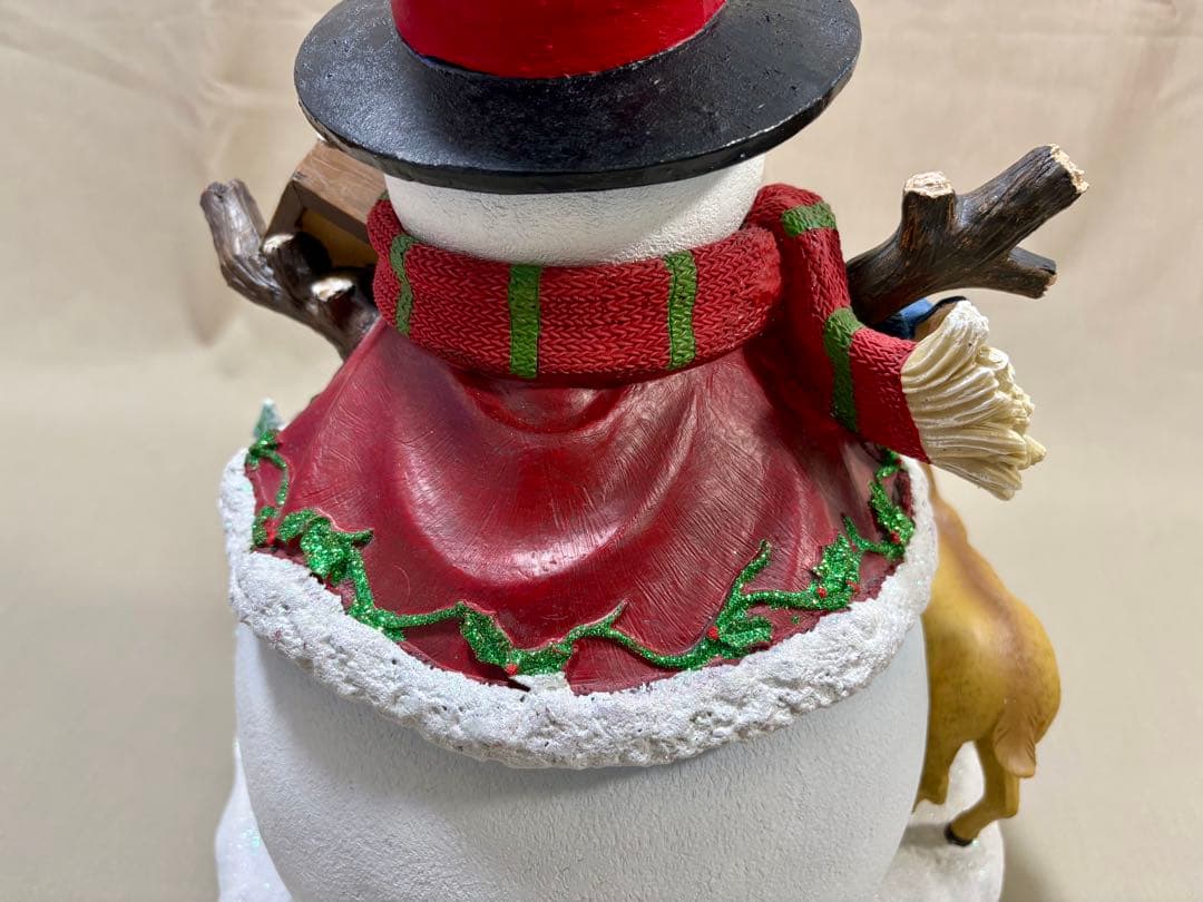 廃番品 コストコ スノーマン ローテーティング クリスマスツリー オブジェ
