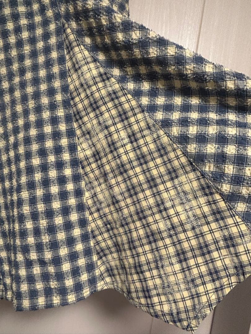 再値下げASKNOWASolacaアズノウアズオオラカ表面にこだわった格子シャツ