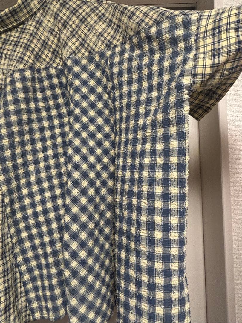 再値下げASKNOWASolacaアズノウアズオオラカ表面にこだわった格子シャツ