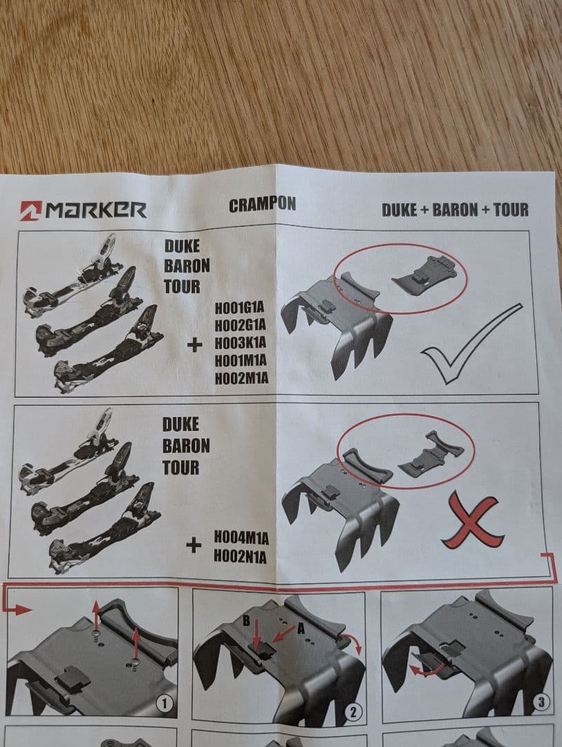 【MARKER マーカー】120mm バロン、デューク、ツアー用クランポン
