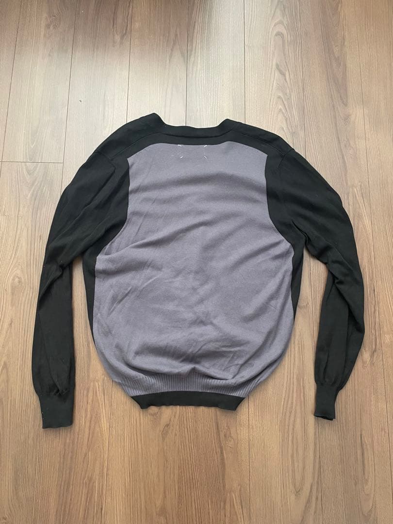 maison margiela vネック ツートーン カーディガン