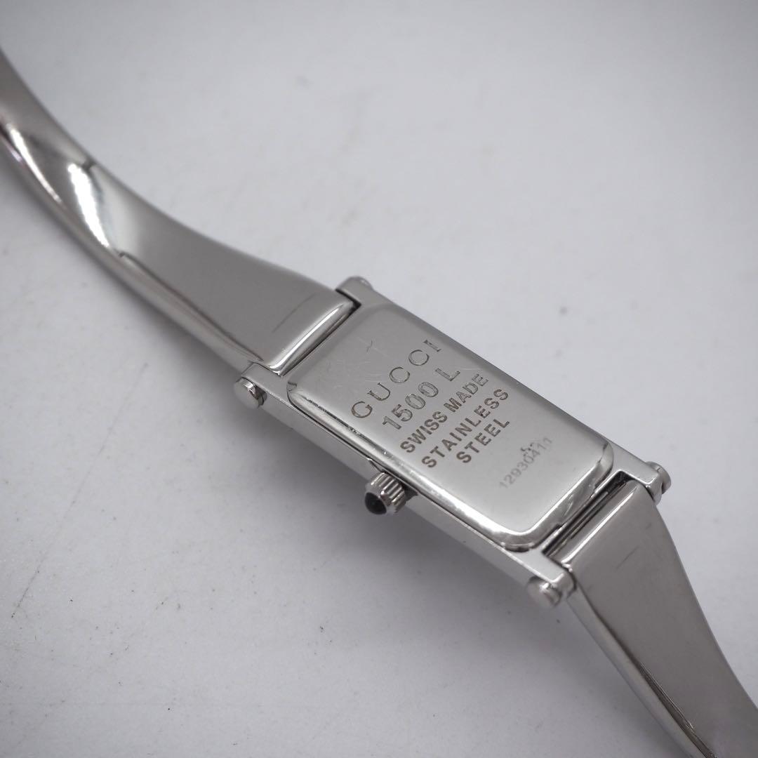 148 稼働　GUCCI 時計　レディース　バングル　1Pダイヤ　1500L