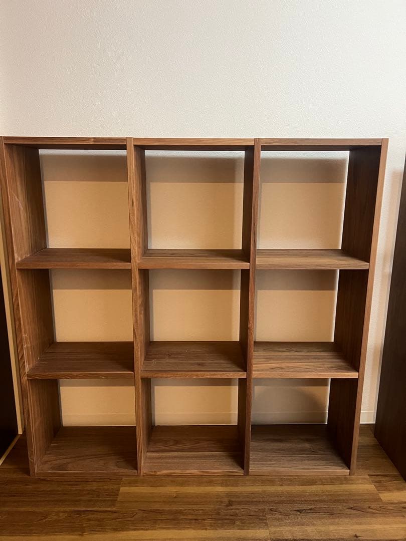 送料込み　無印良品　スタッキングシェルフ　3段×3列　ウォールナット