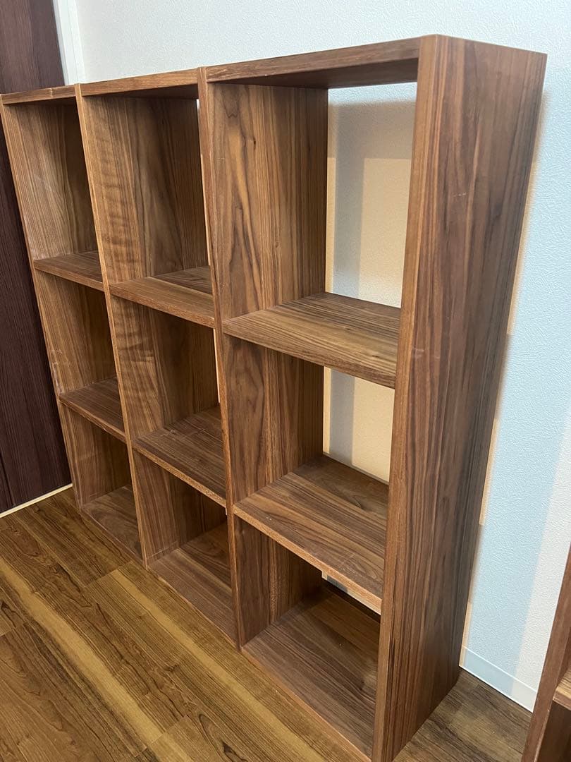 送料込み　無印良品　スタッキングシェルフ　3段×3列　ウォールナット